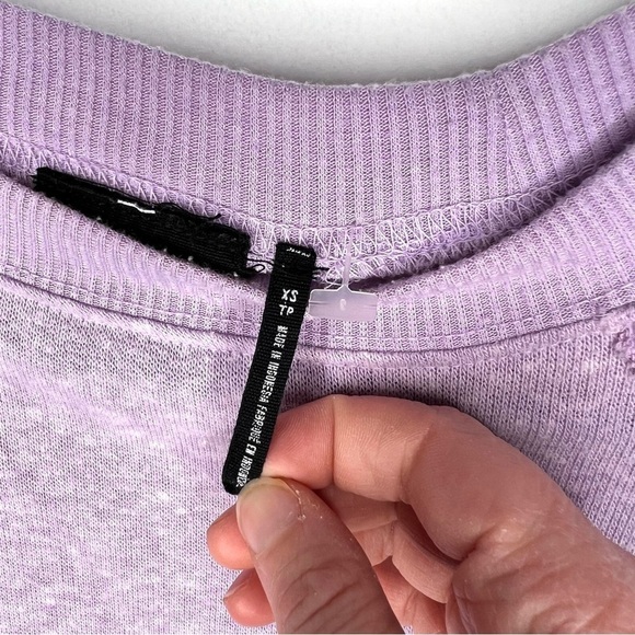 Out From Under Urban Outfitters Purple Lavender Batwing Slouchy Boho Top XS - Picture 8 of 14